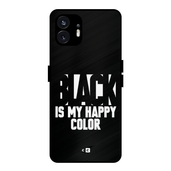 Black My Happy Color Metal Back Case for Nothing Phone 2