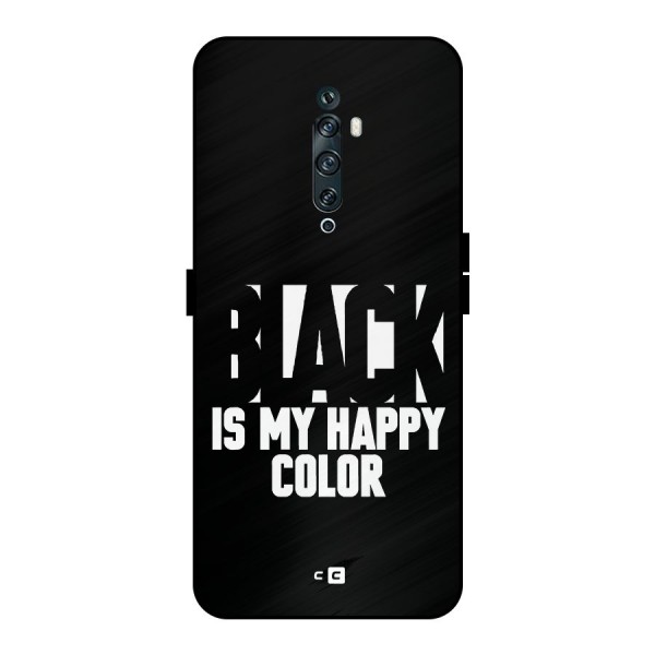 Black My Happy Color Metal Back Case for Oppo Reno2 F