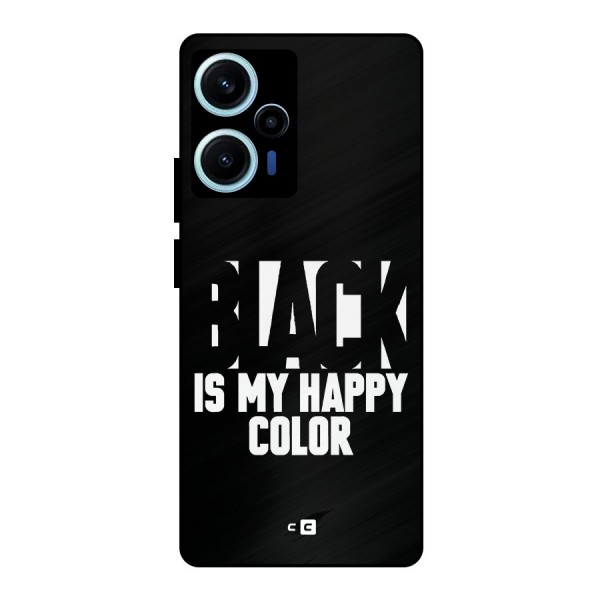 Black My Happy Color Metal Back Case for Poco F5