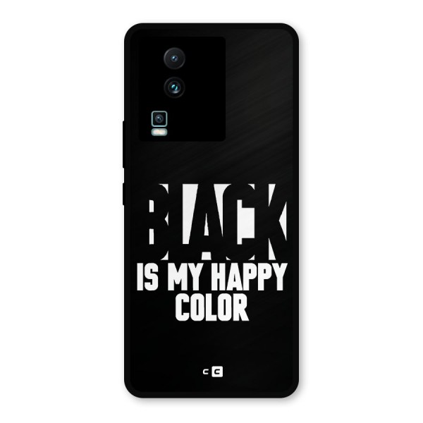 Black My Happy Color Metal Back Case for iQOO Neo 7 Pro
