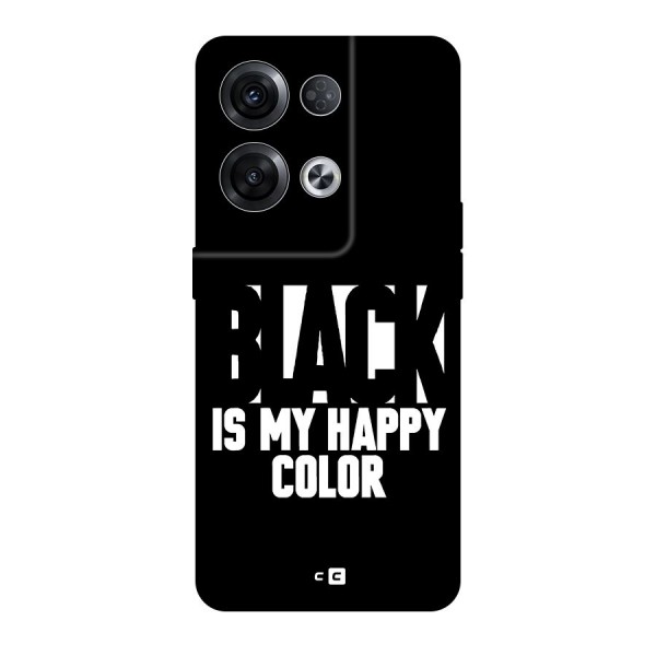 Black My Happy Color Original Polycarbonate Back Case for Oppo Reno8 Pro 5G