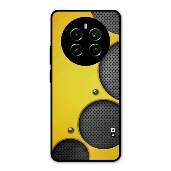Black Net Yellow Metal Back Case for Realme Narzo 70 Pro