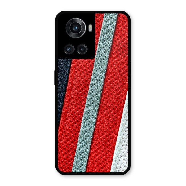 Black Red Grey Stripes Metal Back Case for OnePlus 10R