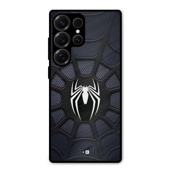 Black Web Metal Back Case for Galaxy S25 Ultra
