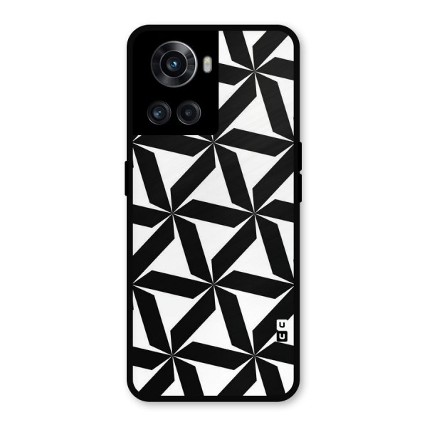 Black White Fan Design Metal Back Case for OnePlus 10R