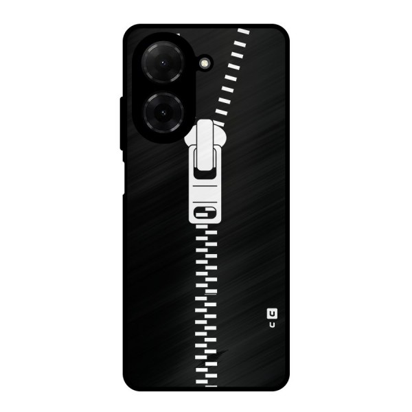 Black Zipper Metal Back Case for Redmi A5 4G