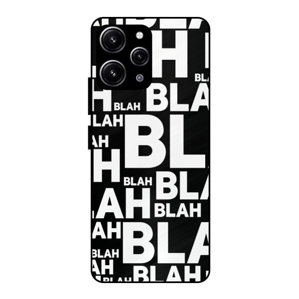 Blah Blah Pattern Glass Back Case for Redmi 12 4G