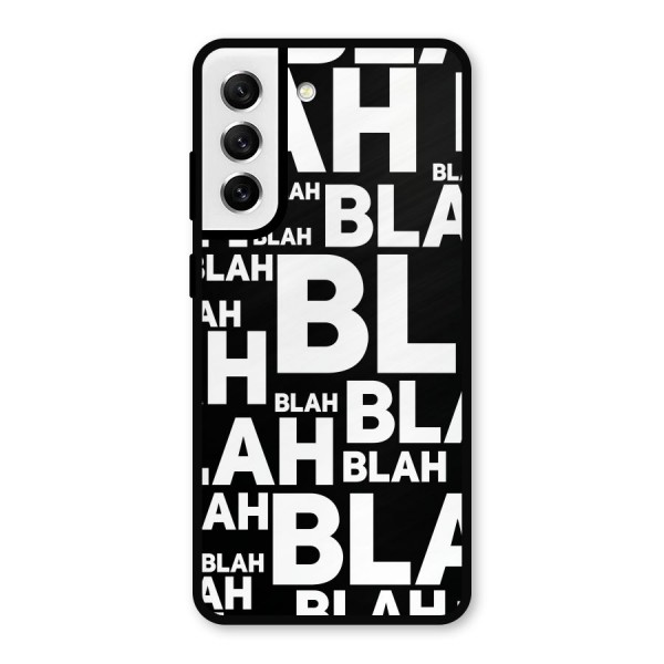 Blah Blah Pattern Metal Back Case for Galaxy S21 FE 5G