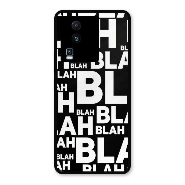 Blah Blah Pattern Metal Back Case for iQOO Neo 7