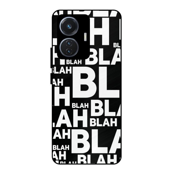 Blah Blah Pattern Metal Back Case for iQOO Z6 44W