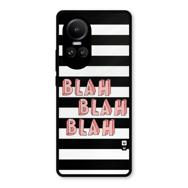 Blah Bold Stripes Metal Back Case for Oppo Reno10