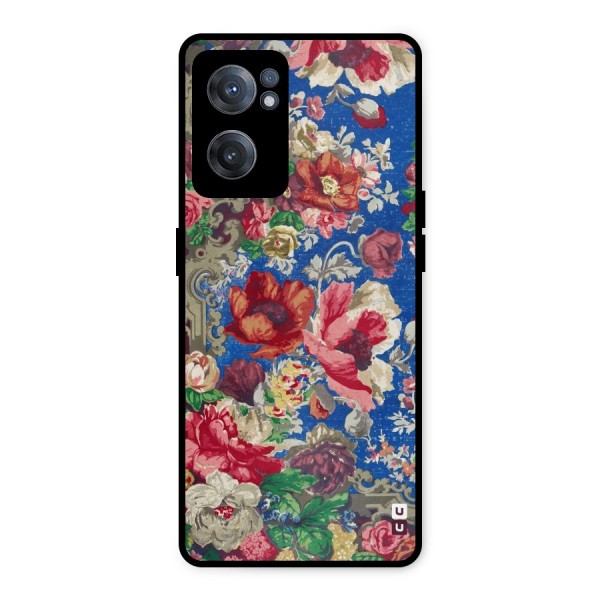 Block Printed Flowers Metal Back Case for OnePlus Nord CE 2 5G
