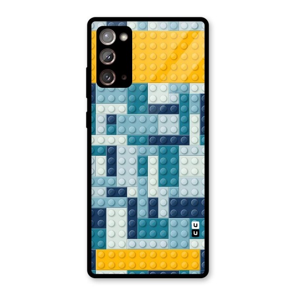 Blocks Blues Glass Back Case for Galaxy Note 20