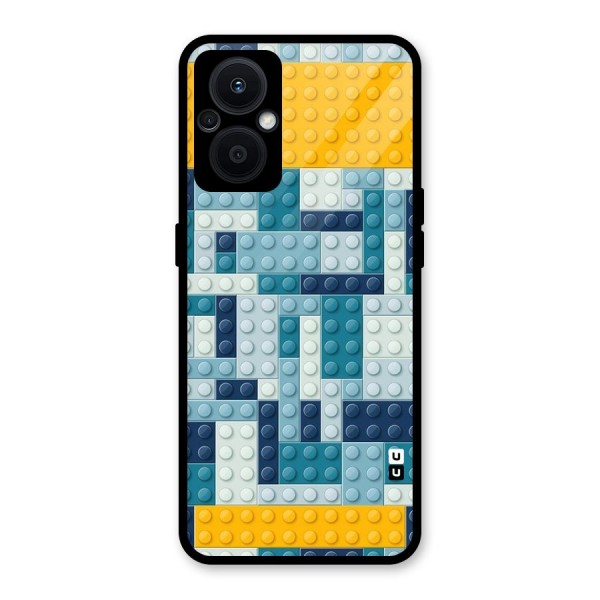 Blocks Blues Glass Back Case for Oppo F21s Pro 5G