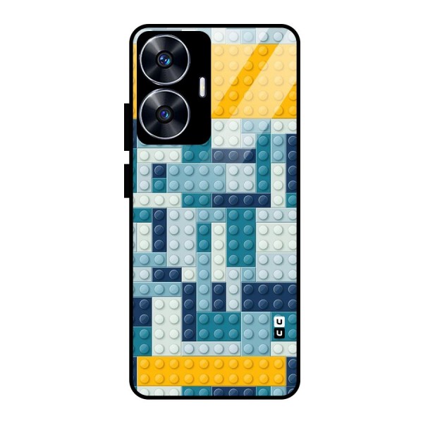 Blocks Blues Glass Back Case for Realme Narzo N55