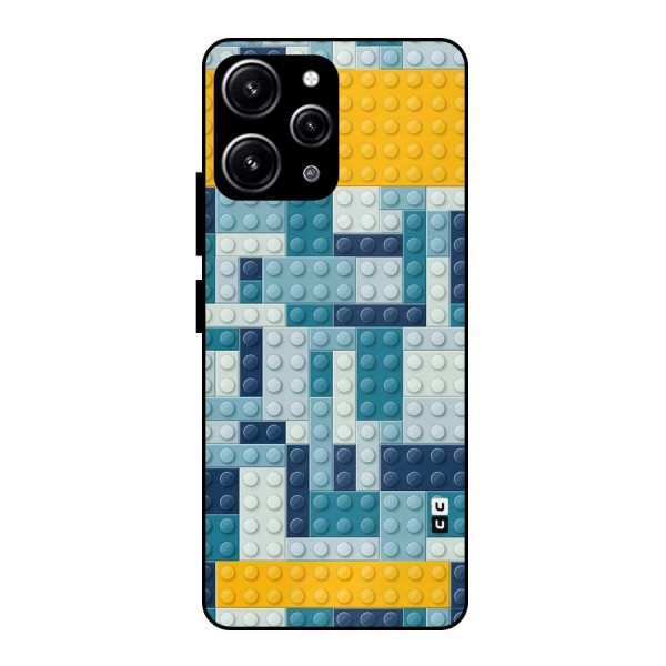 Blocks Blues Glass Back Case for Redmi 12 4G