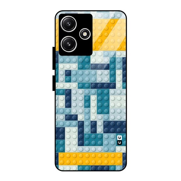 Blocks Blues Glass Back Case for Redmi 12 5G