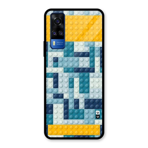 Blocks Blues Glass Back Case for Vivo Y51