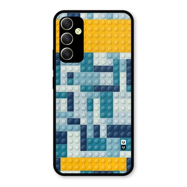 Blocks Blues Metal Back Case for Galaxy A34
