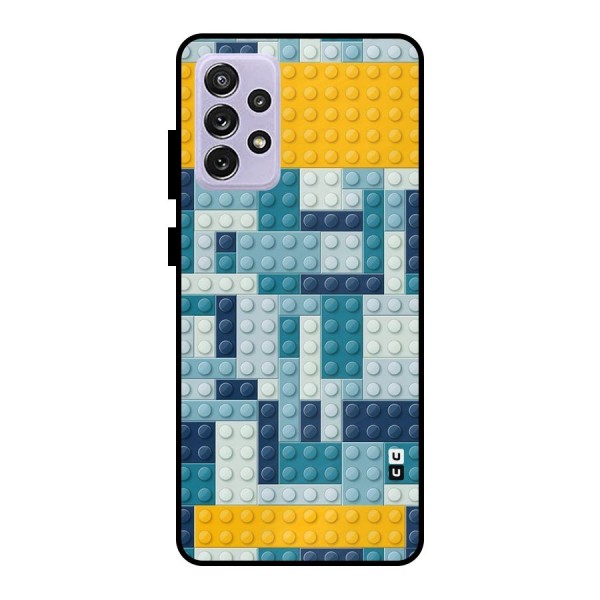 Blocks Blues Metal Back Case for Galaxy A72