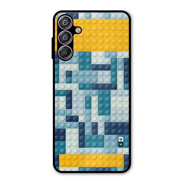 Blocks Blues Metal Back Case for Galaxy F15