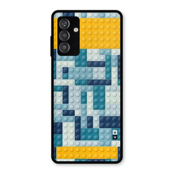 Blocks Blues Metal Back Case for Galaxy M13