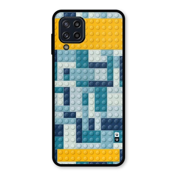 Blocks Blues Metal Back Case for Galaxy M32
