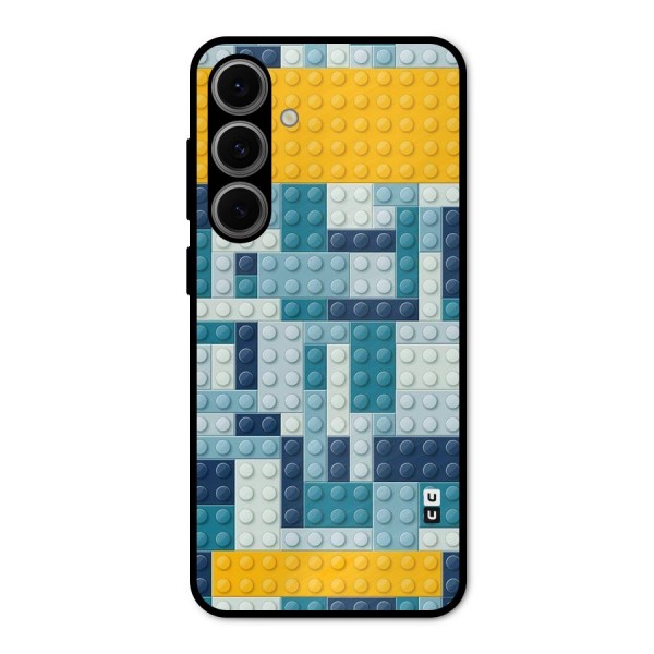 Blocks Blues Metal Back Case for Galaxy S24 FE