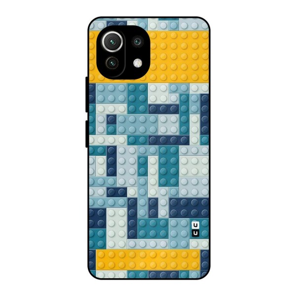 Blocks Blues Metal Back Case for Mi 11 Lite