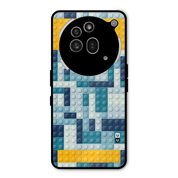 Blocks Blues Metal Back Case for Nothing Phone 3a Pro