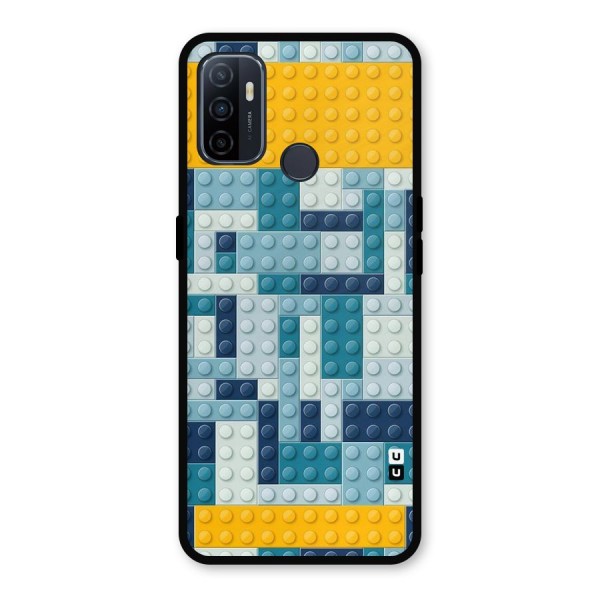 Blocks Blues Metal Back Case for Oppo A53