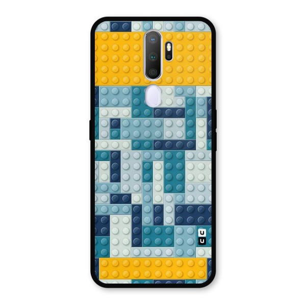 Blocks Blues Metal Back Case for Oppo A5 (2020)