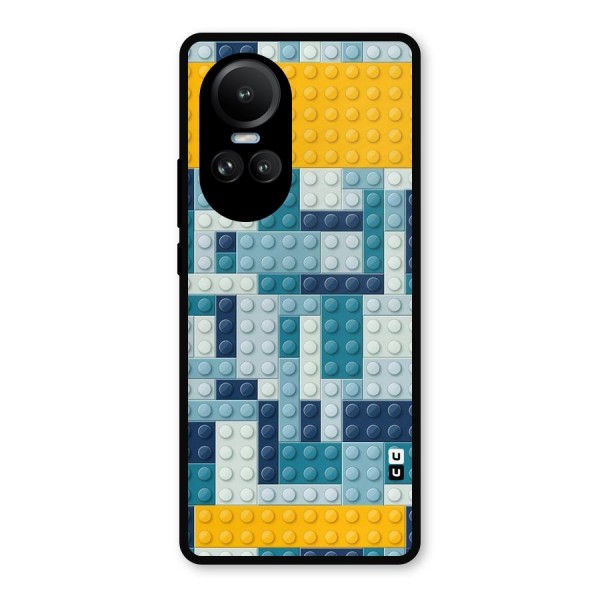 Blocks Blues Metal Back Case for Oppo Reno10 Pro