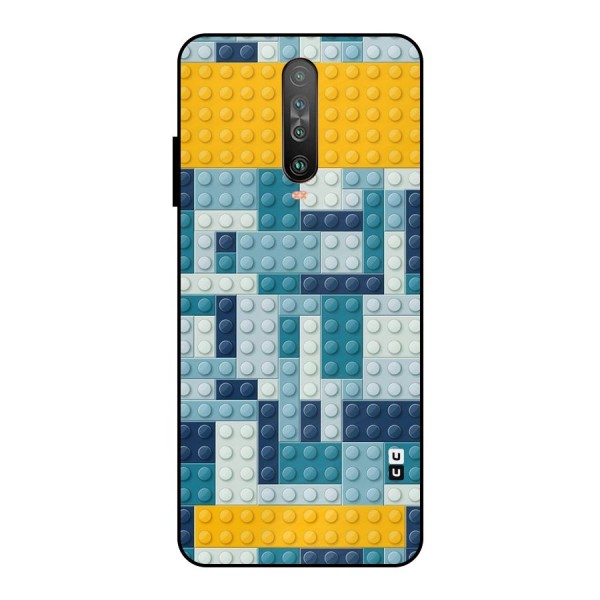 Blocks Blues Metal Back Case for Poco X2