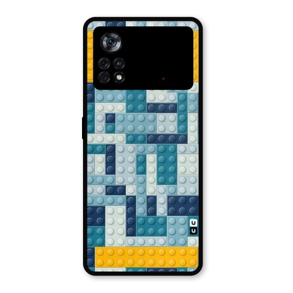 Blocks Blues Metal Back Case for Poco X4 Pro 5G