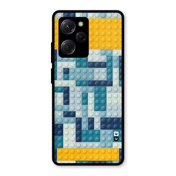 Blocks Blues Metal Back Case for Poco X5 Pro