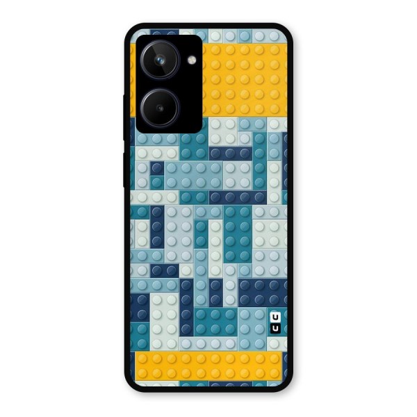 Blocks Blues Metal Back Case for Realme 10