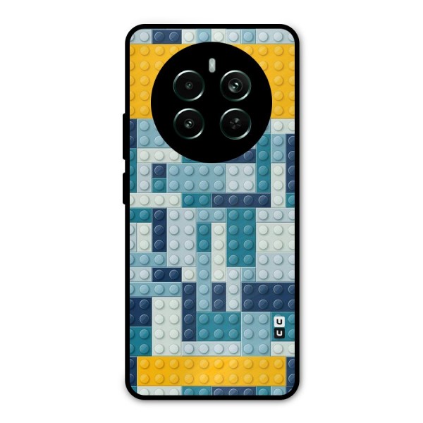 Blocks Blues Metal Back Case for Realme 12 Pro Plus
