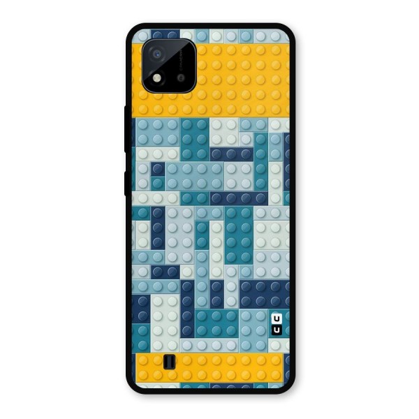 Blocks Blues Metal Back Case for Realme C11 2021