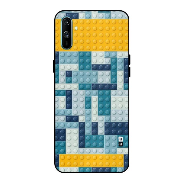 Blocks Blues Metal Back Case for Realme C3