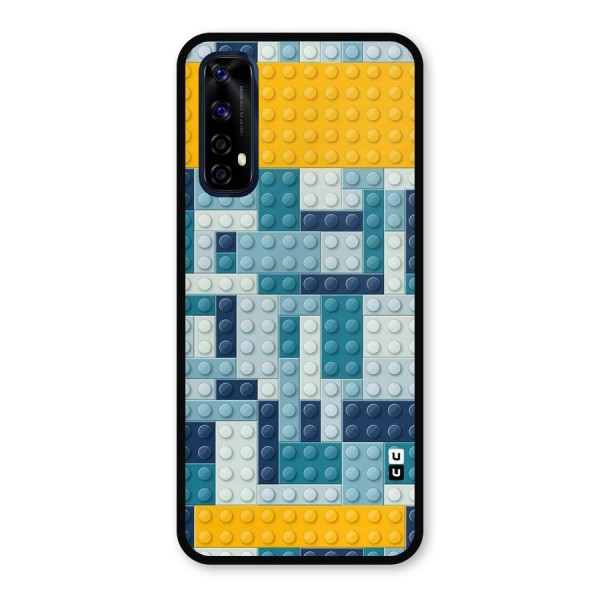 Blocks Blues Metal Back Case for Realme Narzo 20 Pro