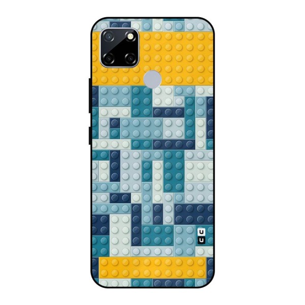 Blocks Blues Metal Back Case for Realme Narzo 30A