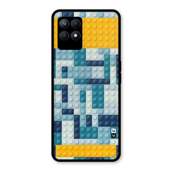 Blocks Blues Metal Back Case for Realme Narzo 50