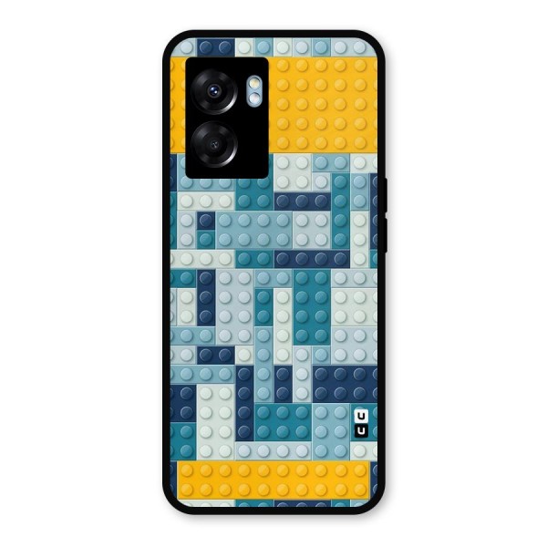 Blocks Blues Metal Back Case for Realme Narzo 50 5G