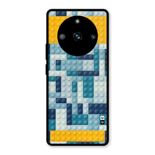 Blocks Blues Metal Back Case for Realme Narzo 60 Pro