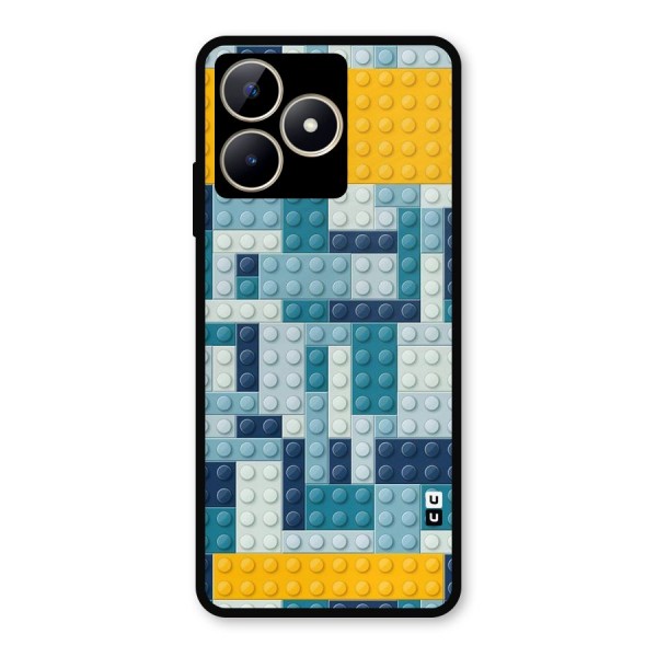 Blocks Blues Metal Back Case for Realme Narzo N53
