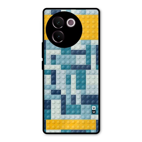 Blocks Blues Metal Back Case for Vivo V30e