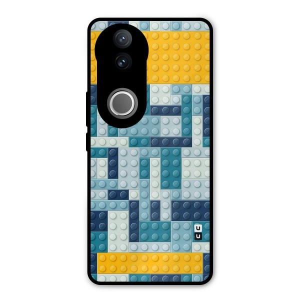 Blocks Blues Metal Back Case for Vivo V50e