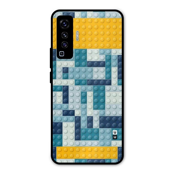 Blocks Blues Metal Back Case for Vivo X50