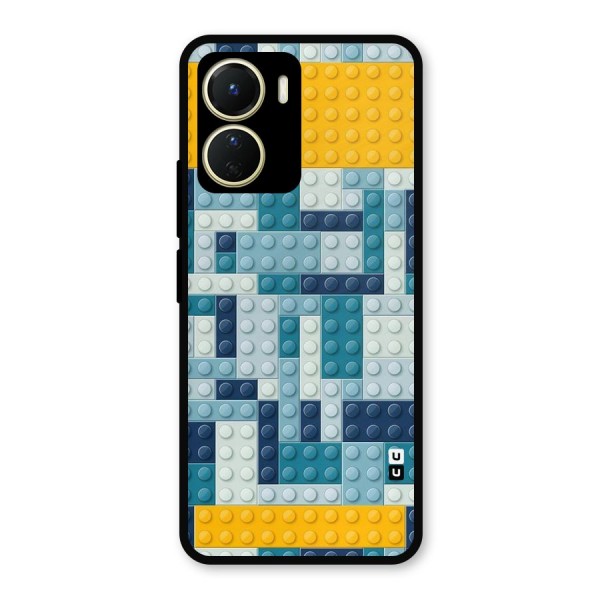 Blocks Blues Metal Back Case for Vivo Y16
